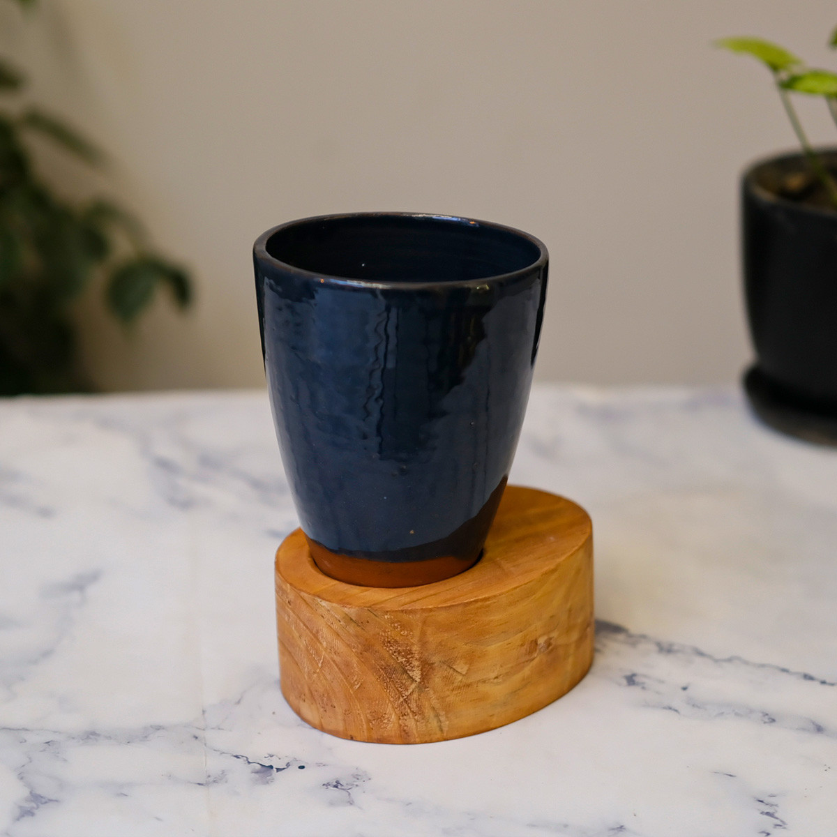 Navy Conical Mug with Base