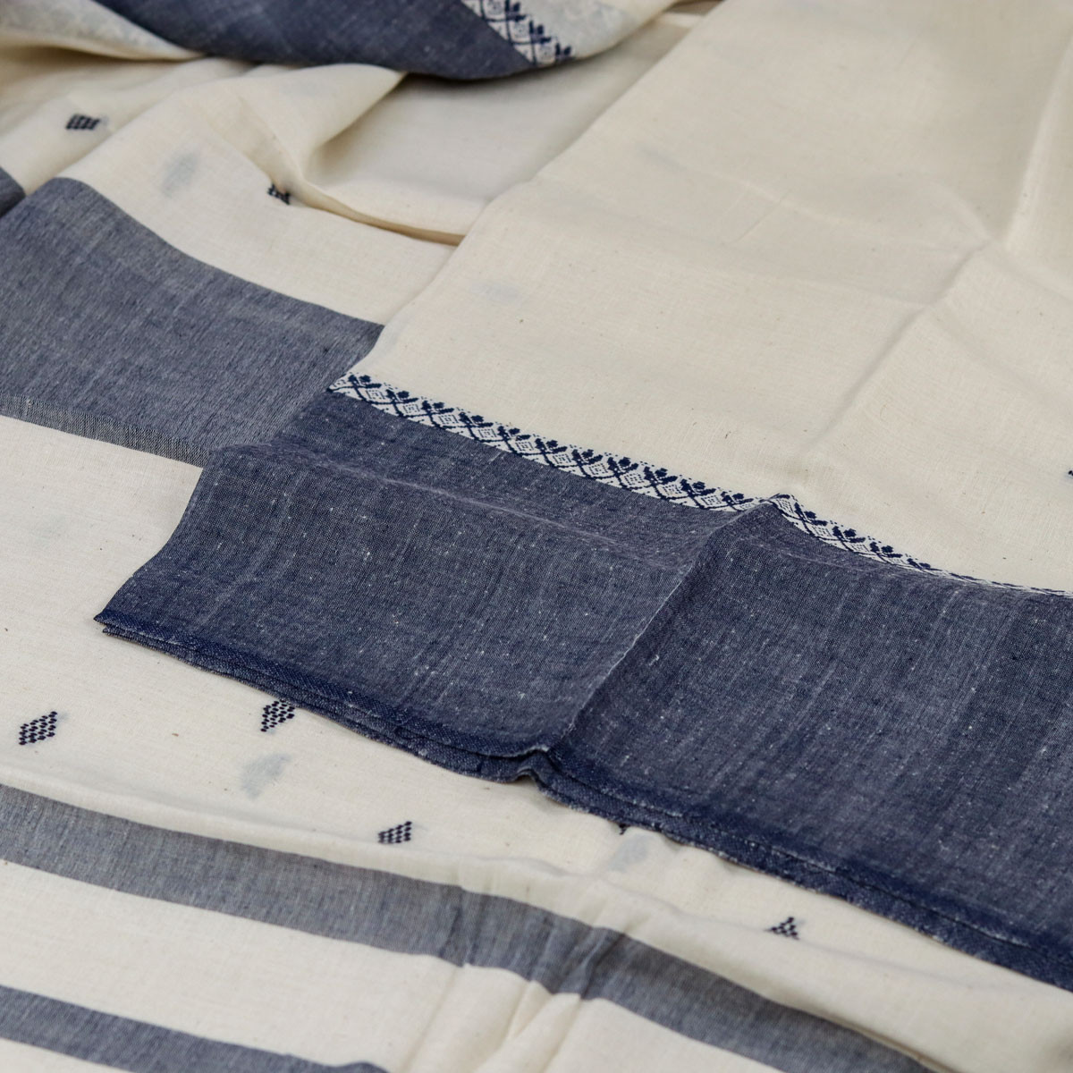 Cotton Jamdani Blue & White