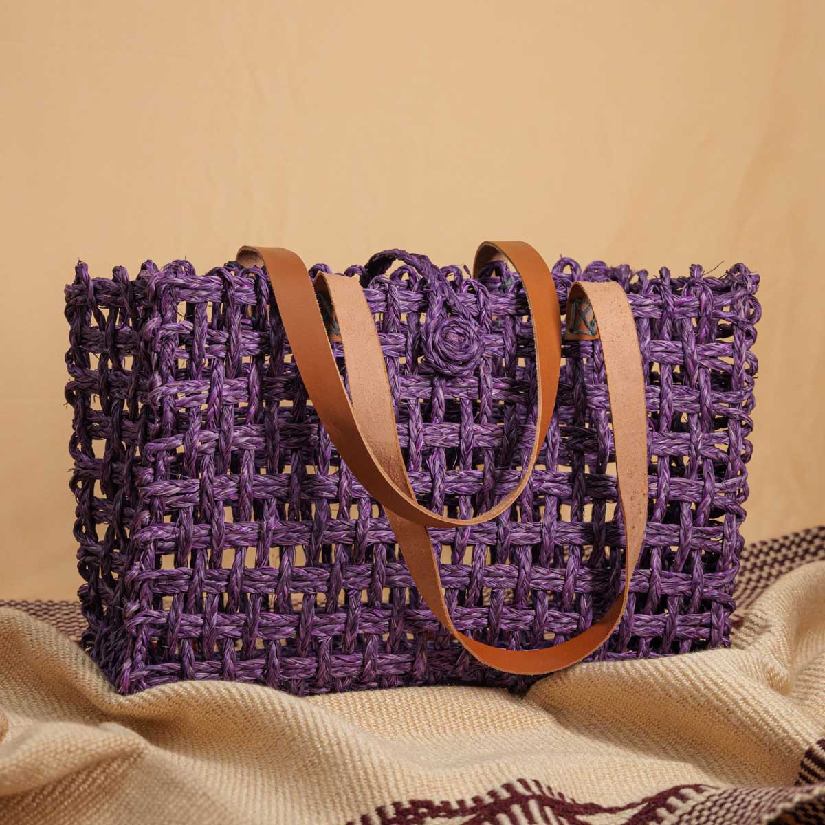Sabai Grass Small Purple Tote