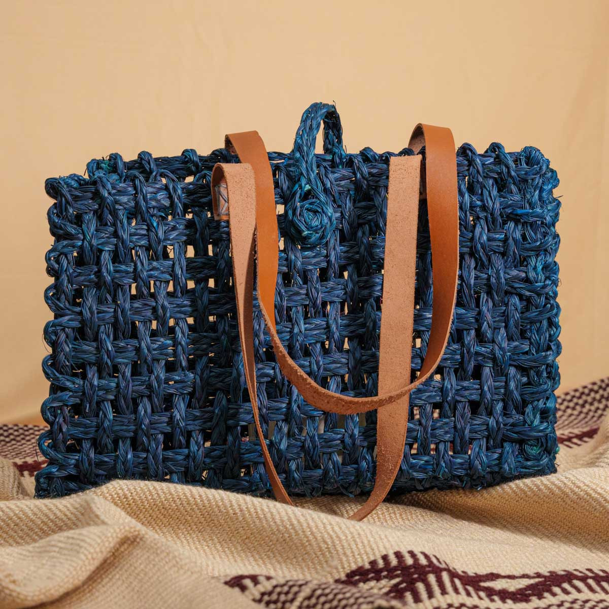 Sabai Grass Small Blue Tote