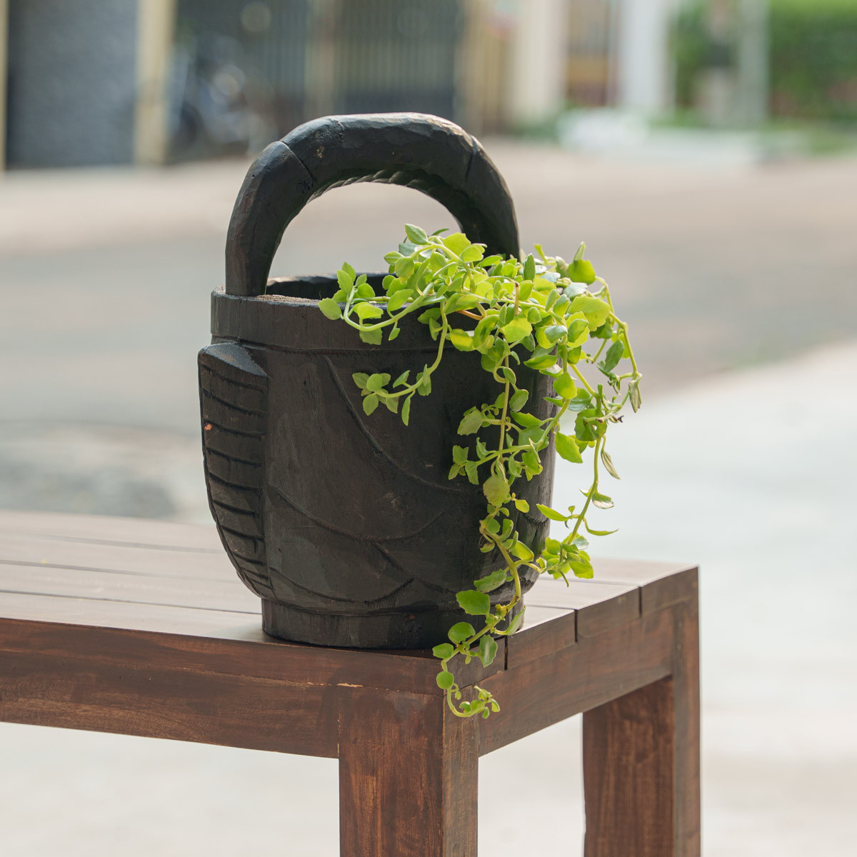 Wooden Round Planter